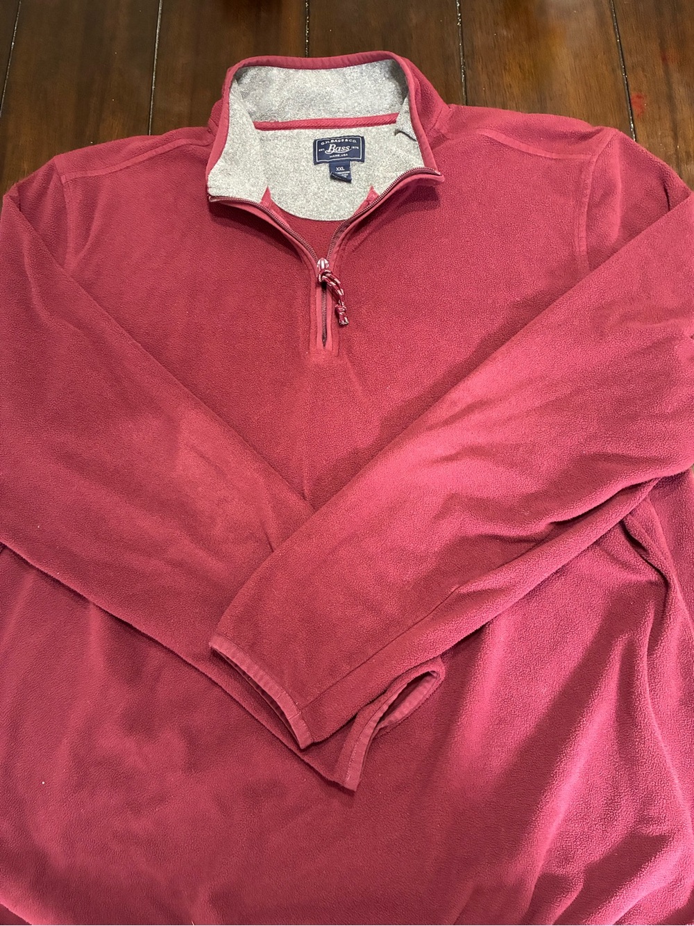 Bass Men's Half-Zip Fleece Pullover - Wine